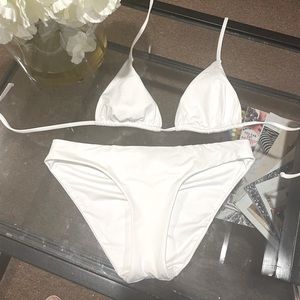Becca by virtue white bikini size S top/ medium bottom